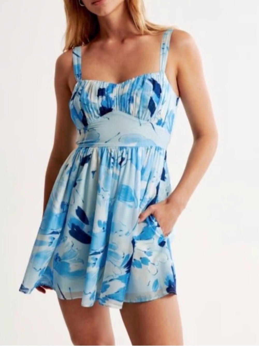 Abercrombie & Fitch Light Blue Floral Mini Dress